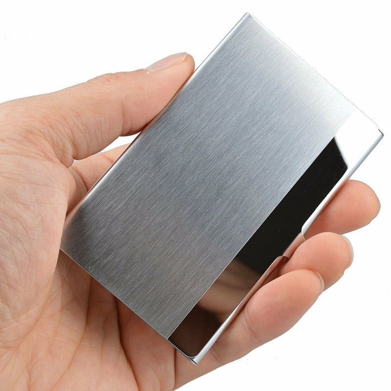 Pocket Stainless Steel & Metal Business Card Holder Case ID Credit Wallet Silver - Plugsus Home Furniture