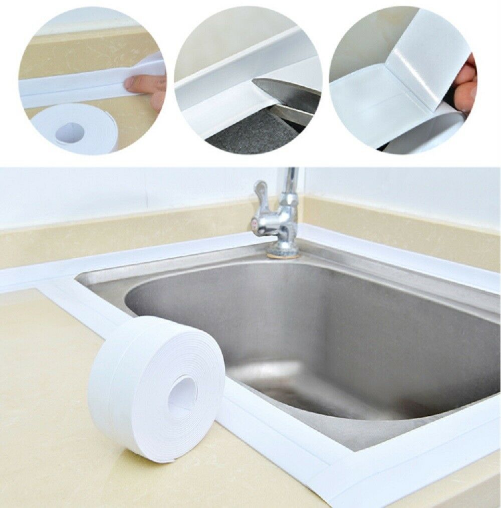 PVC Self Adhesive Caulk Sealing Strip Tape For Kitchen Wall Sink Toilet  Bathroom - Plugsus Home Furniture