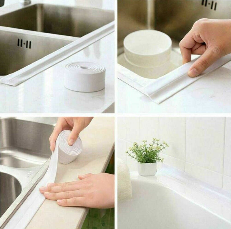 PVC Self Adhesive Caulk Sealing Strip Tape For Kitchen Wall Sink Toilet Bathroom - Plugsus Home Furniture