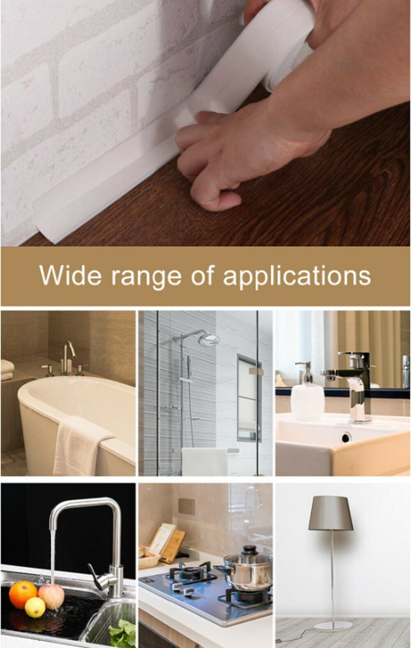 PVC Self Adhesive Caulk Sealing Strip Tape For Kitchen Wall Sink Toilet Bathroom - Plugsus Home Furniture