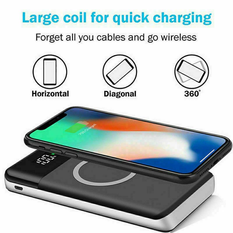Qi Wireless Power Bank Backup Fast Portable Charger External Battery 900000mAh - Plugsus Home Furniture