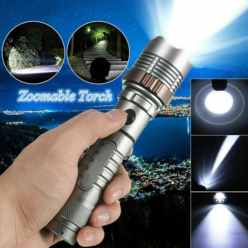 Rechargeable 990000LM LED Flashlight Super Bright Torch Zoomable - Plugsus Home Furniture