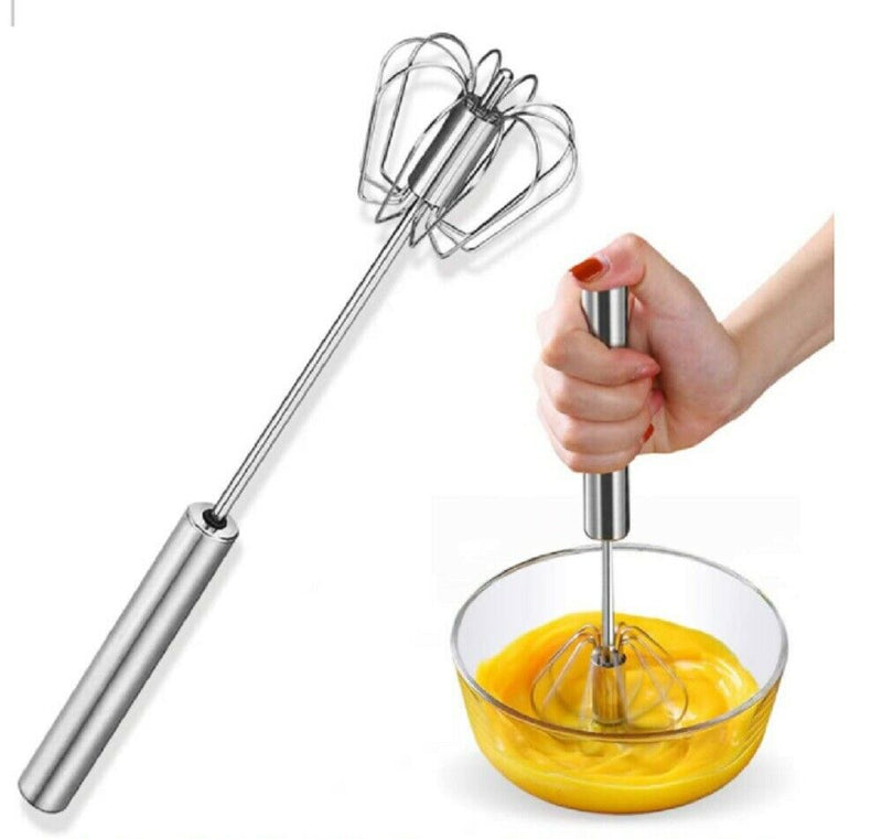 Semi-Automatic Egg Whisk Hand Push Egg Beater Stainless Steel Blender Mixer Whis - Plugsus Home Furniture