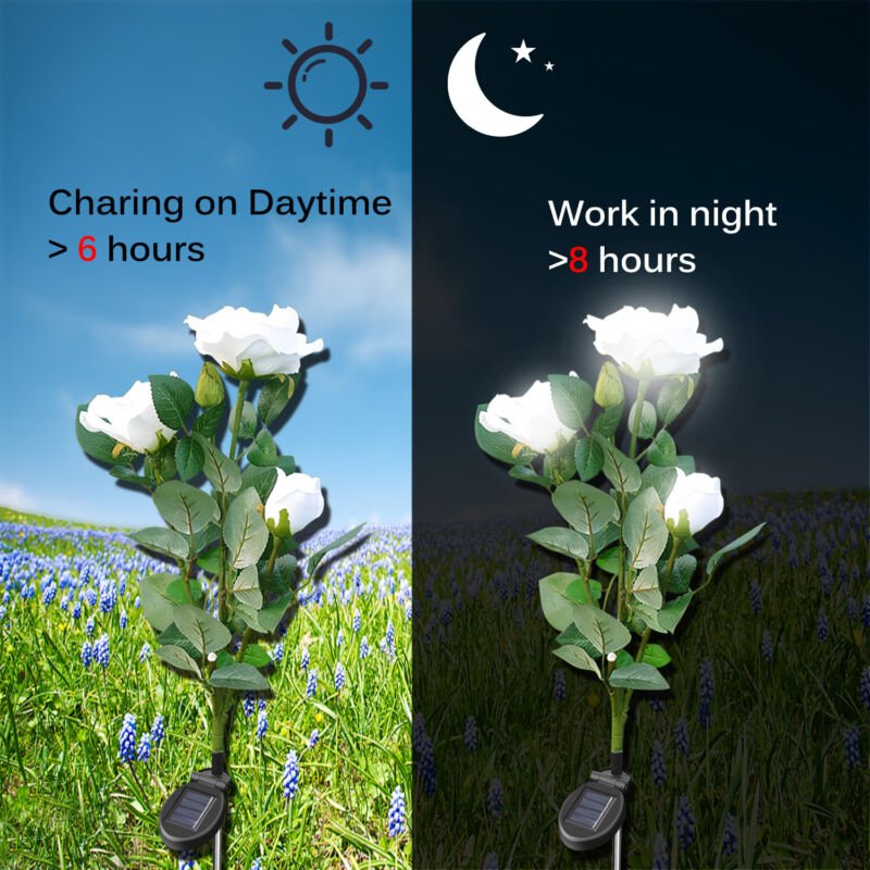 Solar Flower Light Roses LED Lawn Lamp Outdoor Pathway Garden Patio Yard Decor - Plugsus Home Furniture