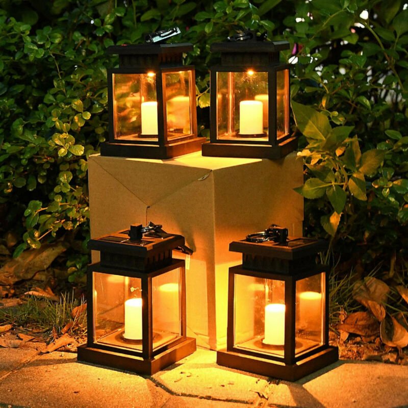 Solar Lantern Hanging Light LED Waterproof Yard Outdoor Patio Garden Yard Lamp - Plugsus Home Furniture