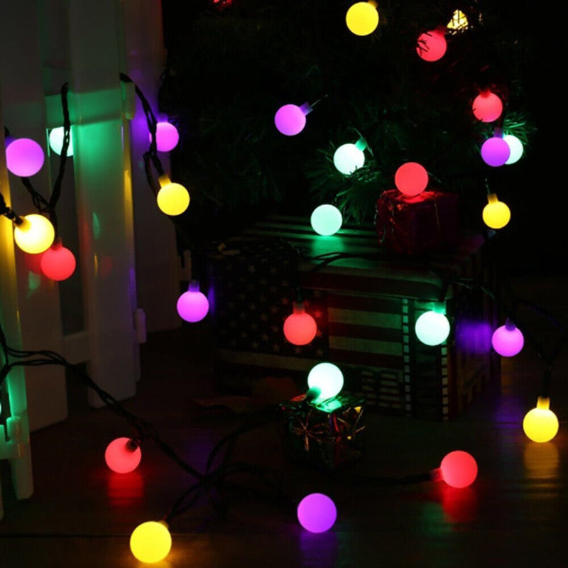 Solar Powered 30 LED Ball String Light Outdoor Waterproof Garden Fairy Lights - Plugsus Home Furniture