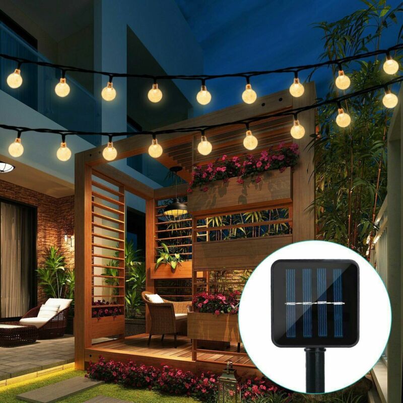 Solar Powered 30 LED String Light Garden Path Yard Decor Lamp Outdoor Waterproof - Plugsus Home Furniture