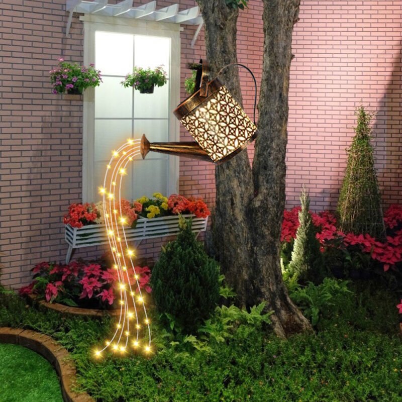 Solar Watering Can Light Garden Outdoor Waterproof Kettle Yard Art Lamp (A) - Plugsus Home Furniture