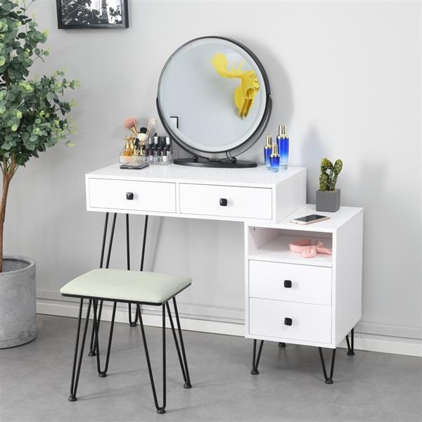 Solid Wood Makeup Vanity Desk Storage Cabinet - Plugsus Home Furniture