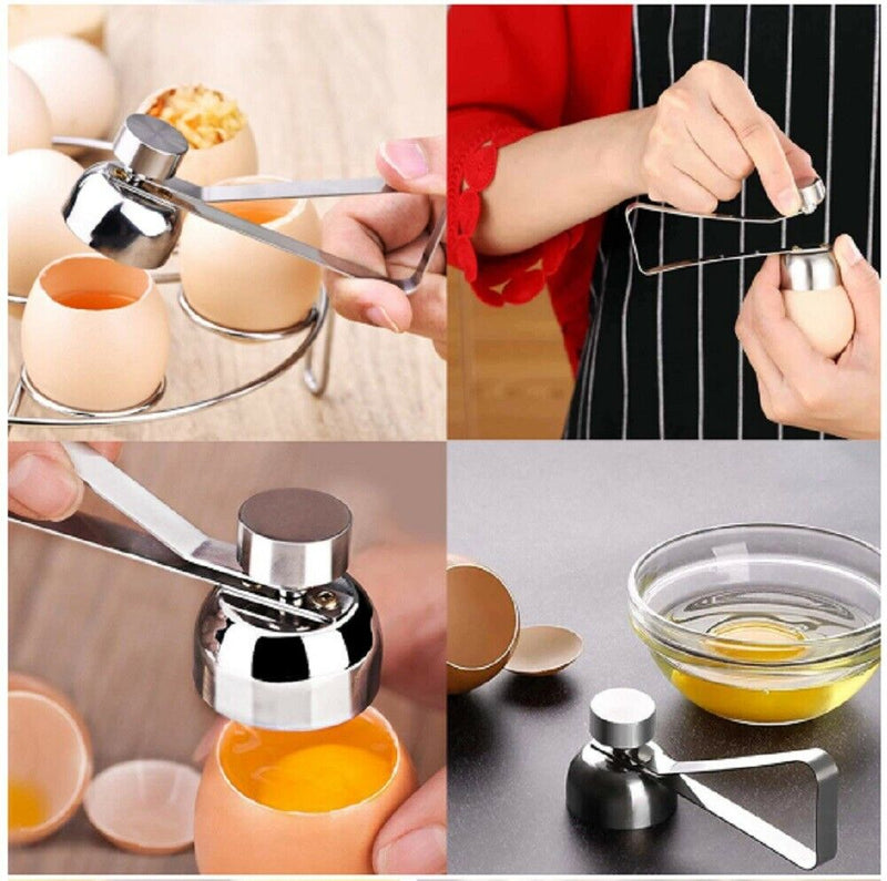 Stainless Steel Egg Shell Opener Topper Cutter Cracker Knocker Kitchen Home Tool - Plugsus Home Furniture