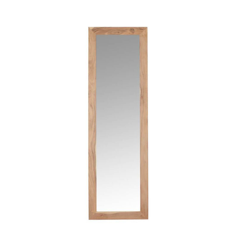 Standing Mirror Modern Rustic with Acacia Wood Frame - Plugsus Home Furniture