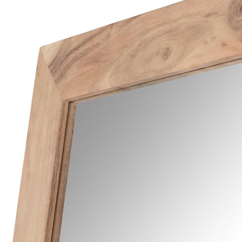 Standing Mirror Modern Rustic with Acacia Wood Frame - Plugsus Home Furniture