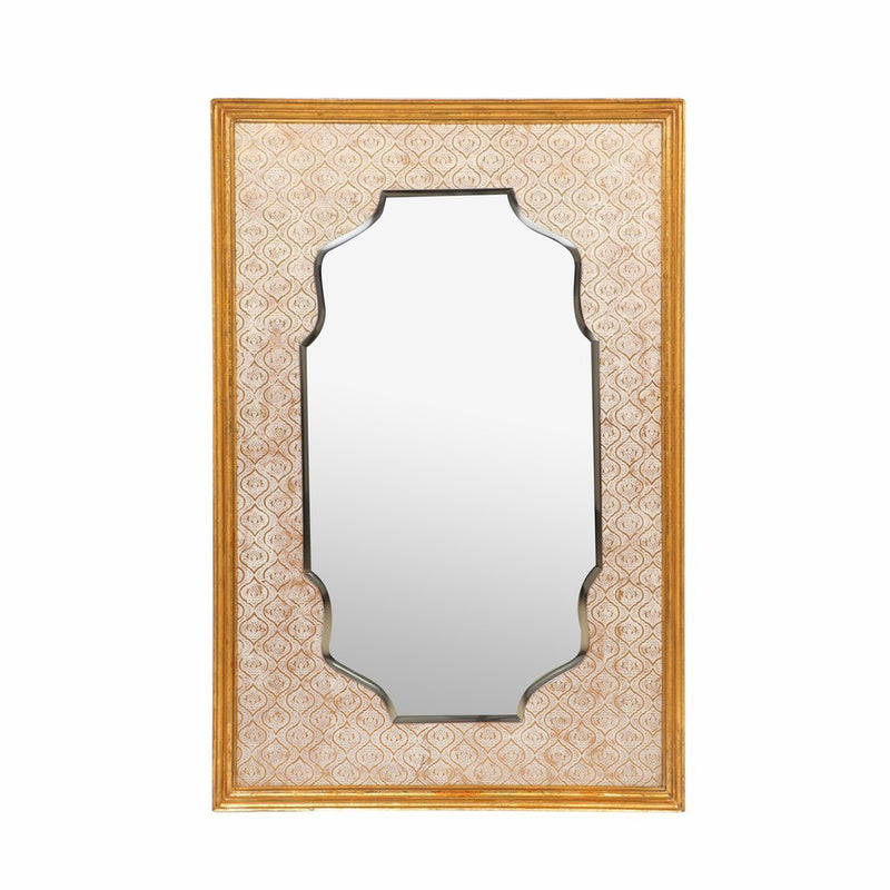 Traditional Embossed Rectangular Mirror - Plugsus Home Furniture