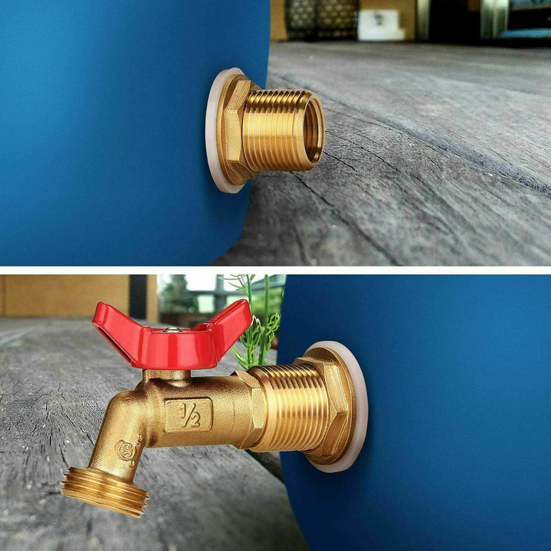 US STOCK, Brass Rain Barrel Quarter Turn Ball Valve Spigot with Bulkhead Fitting - Plugsus Home Furniture
