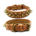 USA Retro Studded Spiked Rivet Large Dog Pet Leather Collar Pit Bull S-XL - Plugsus Home Furniture