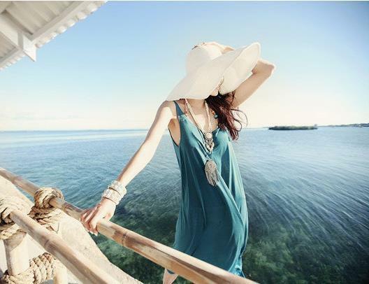 USA Women's Summer Beach Hat Wide Brim Cap Large Sun Straw Floppy Folding Hat - Plugsus Home Furniture