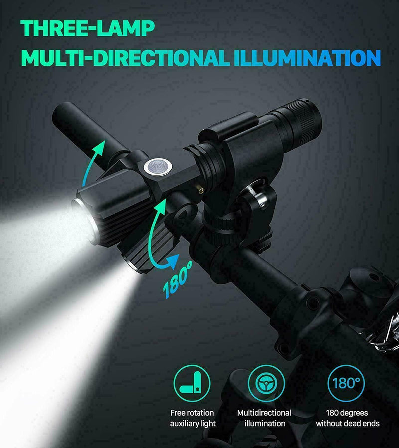 USB Rechargeable LED Bicycle Headlight Bike Head Light Front Lamp Set Cycling US - Plugsus Home Furniture