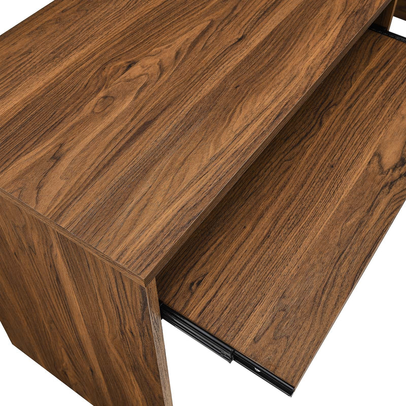 Venture L-Shaped Wood Office Desk Rustic - Plugsus Home Furniture