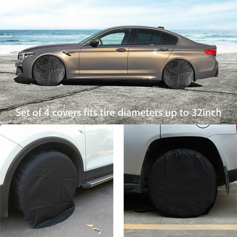 Waterproof Tire Covers Set Of 4 Wheel&Tyre RV Trailer Camper Sun Protector 32" - Plugsus Home Furniture